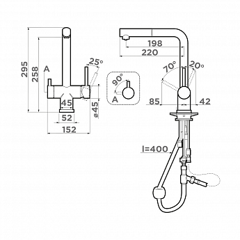 картинка Смеситель Omoikiri TAKAMATSU 
