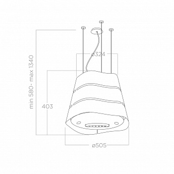 картинка Кухонная вытяжка Elica WAVE UX BL MAT/F/51 