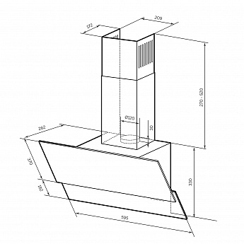 картинка Кухонная вытяжка Lex MERA 600 BLACK 