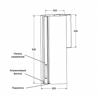 картинка Кухонная вытяжка Lex TORO 350 GREY 