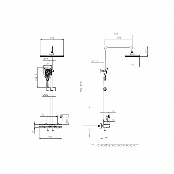 картинка Душевая система Oulin OL-HT-2603 