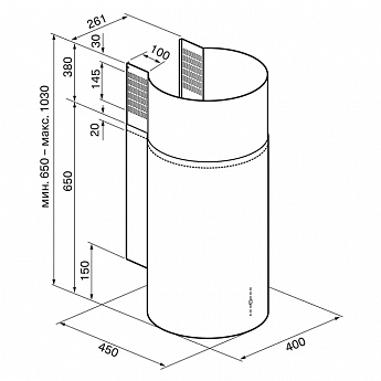 картинка Кухонная вытяжка Krona TETIS 400 INOX 4P 