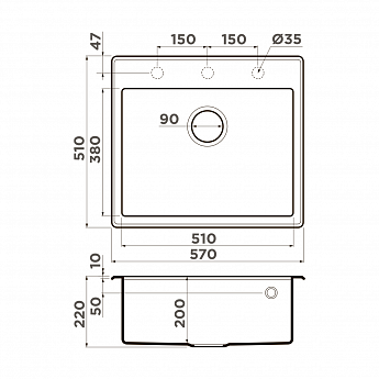 картинка Мойка для кухни Omoikiri TEDORI-57 