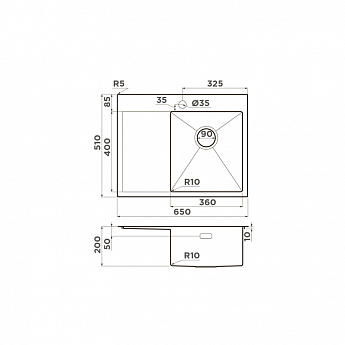 картинка Мойка Omoikiri Akisame-65-LG-L 