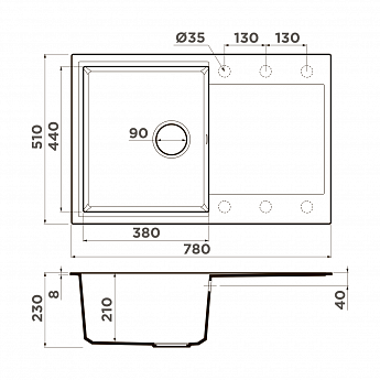 картинка Кухонная мойка  Omoikiri Daisen 78T 