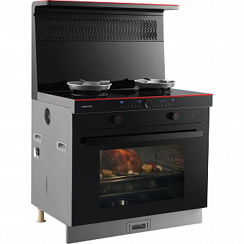 картинка Комбинированная кухонная плита с вытяжкой Hiberg S-FEG 92 