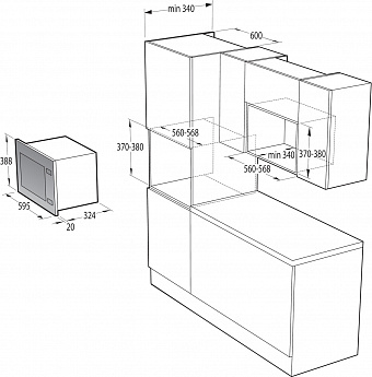 картинка Микроволновая печь Gorenje BM201AG1BG черный 