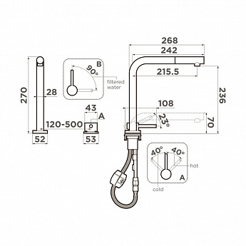 картинка Смеситель Omoikiri Nara 2 Plus-S-BN 