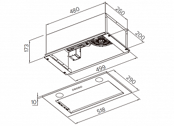 картинка Кухонная вытяжка Weissgauff Box 1000 BL Sensor 