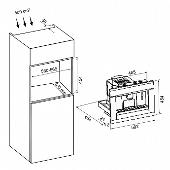 картинка Кофемашина встраиваемая Krona REMS 45H coffee BL 