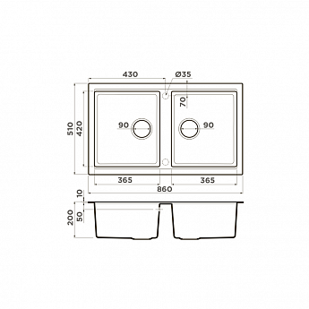 картинка Мойка для кухни Omoikiri Tedori 86-2 