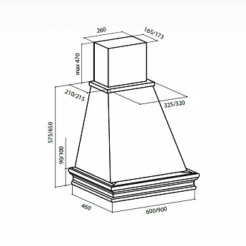 картинка Кухонная вытяжка Lex VERONA 900 IVORY 