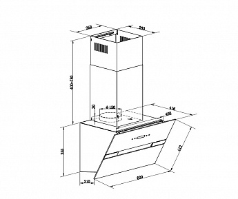 картинка Кухонная вытяжка Maunfeld MERSEY 60 INOX GLASS WHITE 
