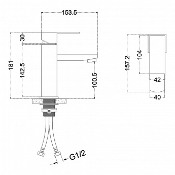 картинка Смеситель Melana F610201 CUBO высокий излив нержавеющая сталь 