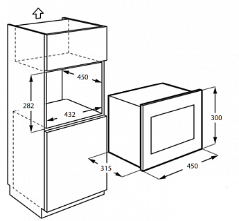 картинка Микроволновая печь встраиваемая Monsher MMH 1115 Noir 