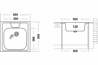 картинка Мойка для кухни Ukinox ECO500.500 
