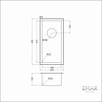 картинка Мойка для кухни Emar EMB-126А PVD Nano Golden 