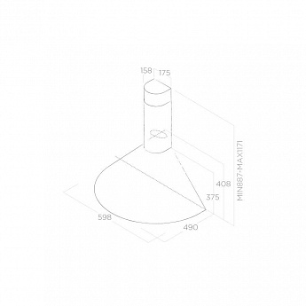 картинка Кухонная вытяжка Elica TONDA WH F/60 