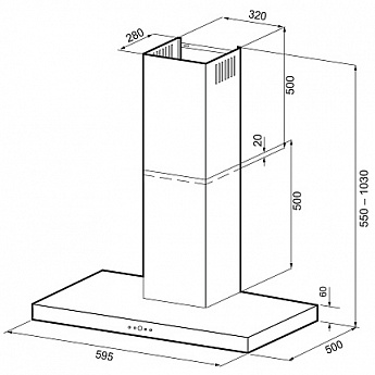 картинка Кухонная вытяжка Krona FRANZISKA 600 INOX S 