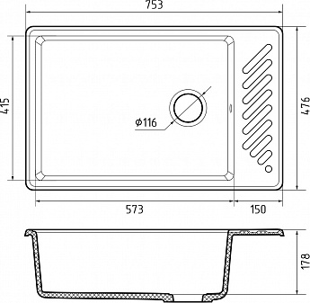 картинка Кухонная мойка Granfest-Quarz GF-ZL-51 песочный 
