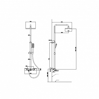 картинка Душевая система Oulin OL-HT-2307 черный 