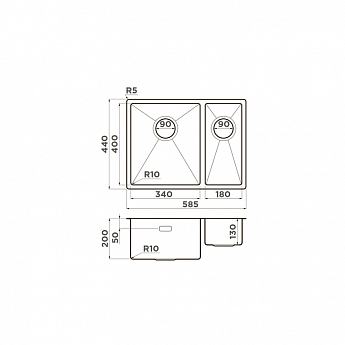 картинка Мойка для кухни Omoikiri TAKI-58-2 