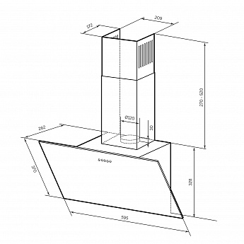 картинка Кухонная вытяжка Lex MOZA 600 WHITE 