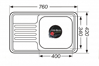 картинка Мойка для кухни Premial 7642 L декор 