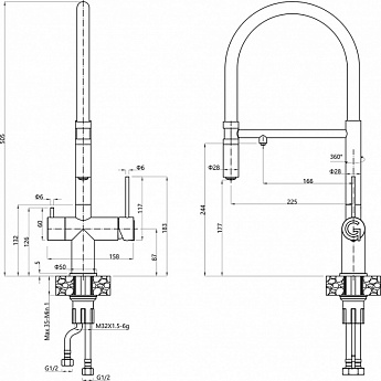 картинка Смеситель Rivelato Adria 1523517 PVD black 