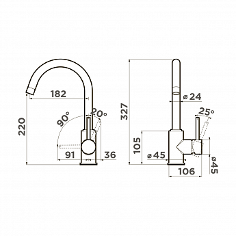 картинка Смеситель Omoikiri SHINAGAWA-C хром 