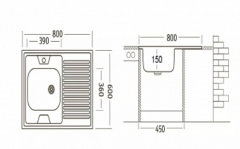 картинка Мойка для кухни Ukinox ECO800.600 R 