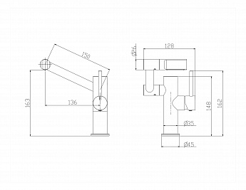 картинка Смеситель Longran TECHNO LM1111 черный  