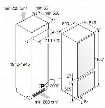картинка Встраиваемый холодильник Asko RBC297SND1 