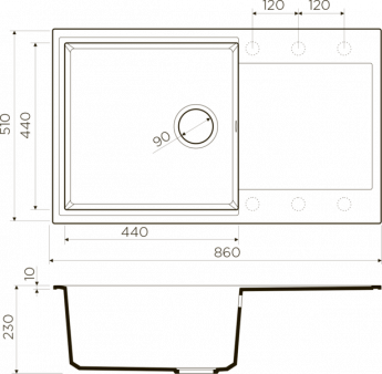 картинка Мойка для кухни Omoikiri DAISEN-86 