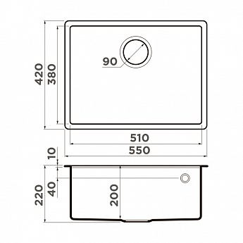картинка Мойка для кухни Omoikiri TEDORI-54-U 