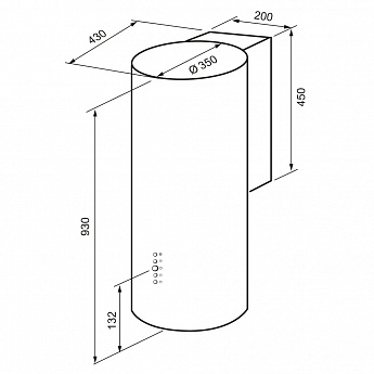 картинка Кухонная вытяжка Krona TINA 350 BLACK 3P 