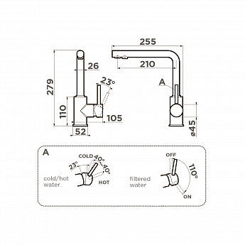 картинка Смеситель Omoikiri Nakagawa 2 Plus 