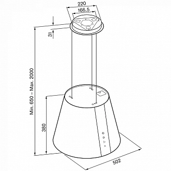 картинка Кухонная вытяжка Krona HOLLY ISOLA 500 BLACK S 