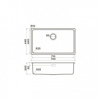 картинка Мойка Omoikiri TADZAVA 75-U/I-IN 