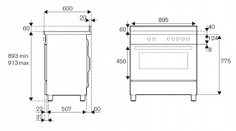 картинка Комбинированная кухонная плита Bertazzoni HER96L1ENET чёрный 