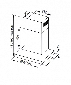 картинка Кухонная вытяжка De Dietrich DHB4984B Infinite Black 