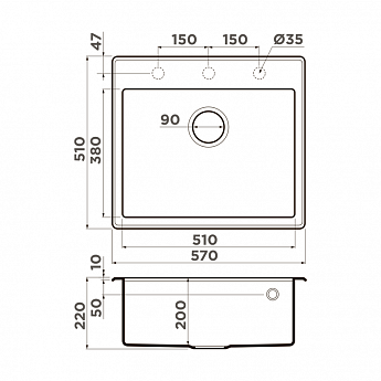 картинка Мойка для кухни Omoikiri TEDORI-57 