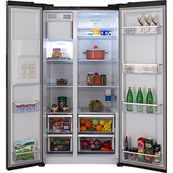 картинка Холодильник Hiberg RFS-650DX NFB INVERTER двухкамерный черный матовый 