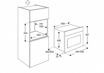 картинка Электрический духовой шкаф с функцией СВЧ Bertazzoni F457MODMWTN карбонио 