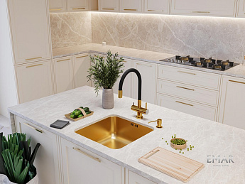 картинка Мойка для кухни Emar EMB-127А PVD Nano Golden 