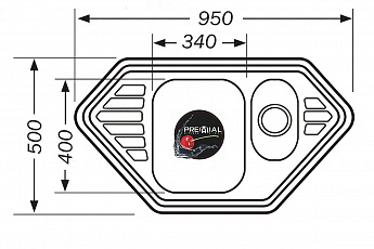 картинка Мойка для кухни Premial 9550C глянец 