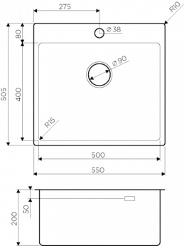 картинка Мойка для кухни Omoikiri AMADARE-55 