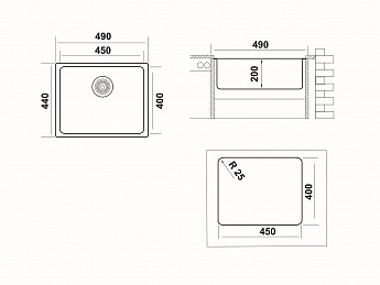 картинка Мойка для кухни Ukinox ЛОФТ LOB450.400 -GT10P 