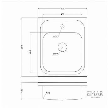 картинка Мойка для кухни Emar ЕМ-5060 