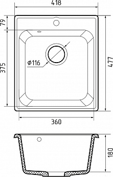 картинка Мойка для кухни Granfest-Quarz GF-Z17 песочный 